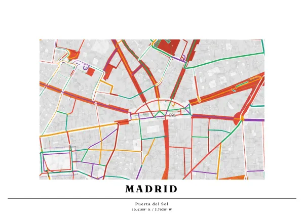 The mapalette “Frida, streets only”