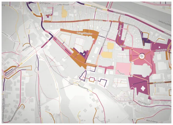 The mapalette “Grand Budapest, streets only”