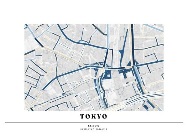 The mapalette “Hokusai, streets only”