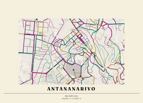 Preview of Antananarivo, streets inked