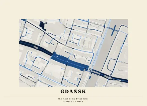 Preview of Gdańsk, streets inked