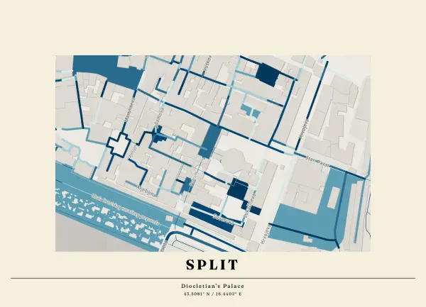 The mapalette “Split, streets inked”