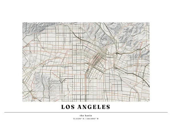 The mapalette “Los Angeles, streets to the range”