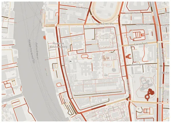 The mapalette “Bangkok, streets inked”