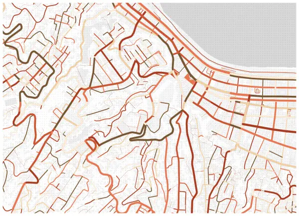 The mapalette “Valparaíso, streets only”