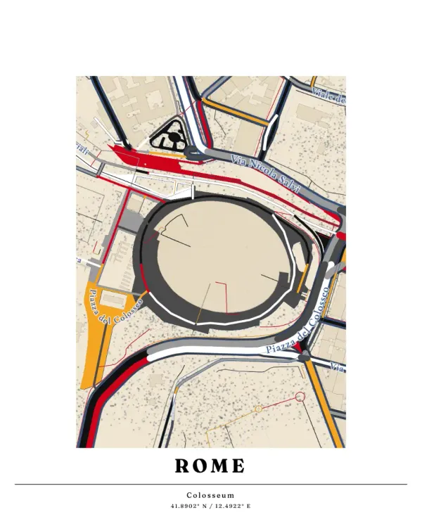 The mapalette “Rome, pen and ink”