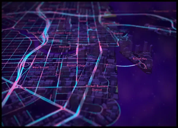 The mapalette “Miami, synthwave”