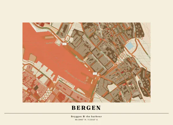 The mapalette “Bergen, contoured”