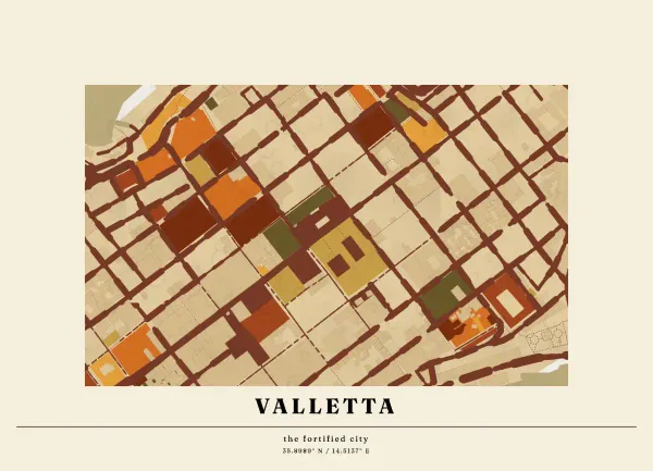 The mapalette “Valletta, treasure map”